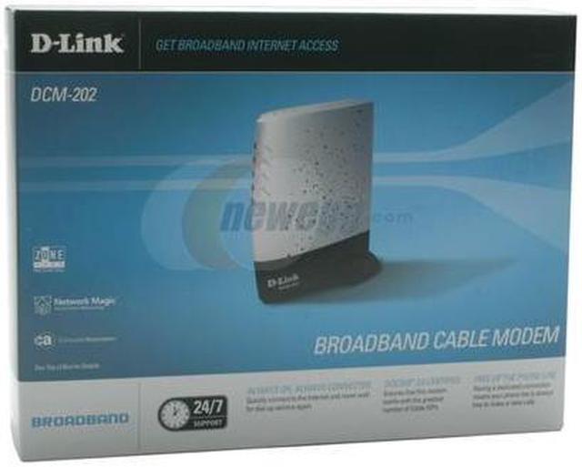 Alt view image 8 of 8 - D-Link DCM-202 Broadband Cable Modem 43Mbps Downstream,10Mbps Upstream 1 x 10/100 Fast Ethernet Port (Auto MDI/MDI-x)  1 x USB Port  1 x CATV-Coaxial Female Connector DOCSIS 2.0 Certified  DOCSIS 1.1 Compatible  DOCSIS 1.0 Compatible  IEEE