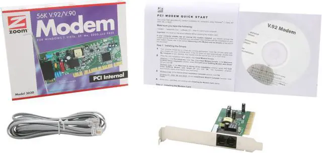 Alt view image 6 of 6 - Zoom 3030-00-00EG SoftModem 3030 - Fax / modem - plug-in card - PCI - 56 Kbps - V.90, V.92 56 Kbps Data Receive ITU-T V.92 48 Kbps Data Send ITU-T V.92 14.40 Kbps Fax ITU-T V.34 PCI