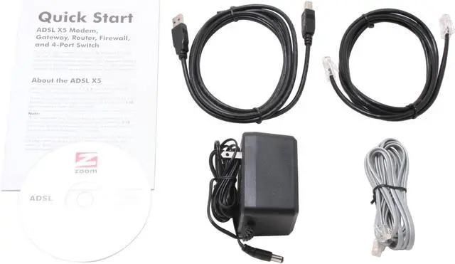 Alt view image 3 of 4 - Zoom 5654 ADSL 2/2+ Modem/Router/Gateway/Firewall/4-port Switch 24Mbps Downstream, 1Mbps Upstream USB and Ethernet 10/100Base-T Full-rate ANSI T1.413 Issue 2, ITU G.dmt (G.992.1) standards Splitterless G.lite (G.992.2) specification ITU G.9