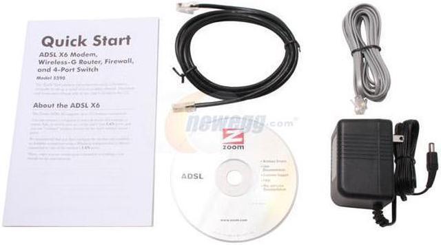 Alt view image 4 of 5 - Zoom 5590 X6 ADSL 2/2+Modem+Wireless AP+Router+Firewall+4p Switch Maximum downstream rate of 8 Mbps (ADSL), or 24 Mbps (ADSL 2+) Maximum upstream rate of 896 Kbps (ADSL), or 1024 Kbps (ADSL 2+) Wireless 802.11: Up to 54 Mbps wireless data r