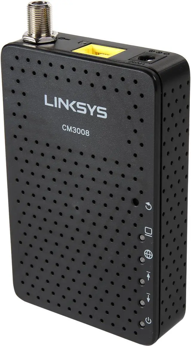 Main image of LINKSYS CM3008-RM-B Docsis 3.0 Cable Modem (8x4 Bonded Channels) (Certified Refurbished) 1 x Gigabit Ethernet DOCSIS 1.1 Certified 
DOCSIS 2.0 Certified 
DOCSIS 3.0 Certified