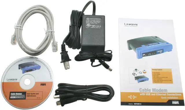 Alt view image 4 of 5 - LINKSYS BEFCMU10 10/100Base-T Cable Modem with USB and Ethernet Connections