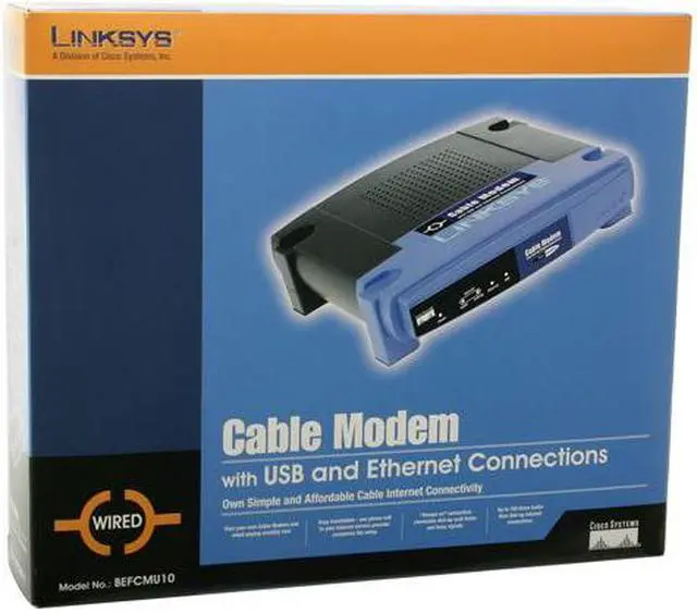 Alt view image 5 of 5 - LINKSYS BEFCMU10 10/100Base-T Cable Modem with USB and Ethernet Connections