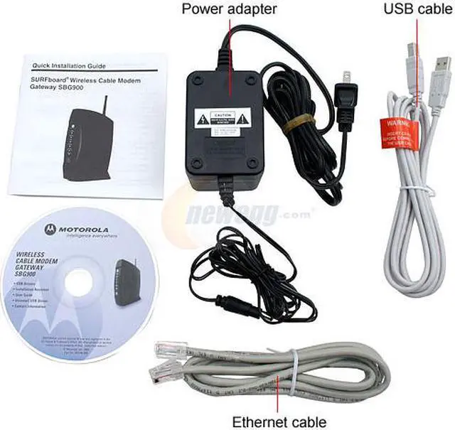 Alt view image 5 of 6 - MOTOROLA SBG900 Wireless Cable Modem Gateway 38Mbps Downstream, 30Mbps Upstream USB, Ethernet 10/100Base-T (auto sensing) IEEE 802.11; IEEE 802.11b/g; IEEE 802.3; IEEE 802.3u