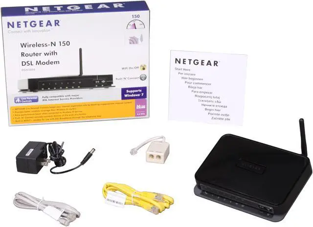 Alt view image 4 of 4 - NETGEAR DGN1000-100NAS N150 Wireless ADSL2+ Modem Router IEEE 802.3/3u, IEEE 802.11b/g/n