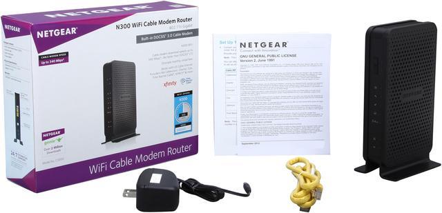 Alt view image 6 of 5 - NETGEAR N300 (8x4) WiFi DOCSIS 3.0 Cable Modem Router (C3000) Certified for Xfinity from Comcast, Spectrum, Cox, Cablevision & more