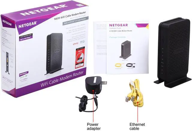 Alt view image 7 of 6 - NETGEAR N600 (8x4) WiFi DOCSIS 3.0 Cable Modem Router (C3700) Certified for Xfinity from Comcast, Spectrum, Cox, Spectrum & more