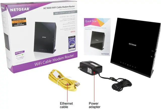 Alt view image 7 of 7 - NETGEAR AC1600 (16x4) WiFi Cable Modem Router Combo DOCSIS 3.0 Certified for Xfinity Comcast, Time Warner Cable, Cox, More  (C6250)