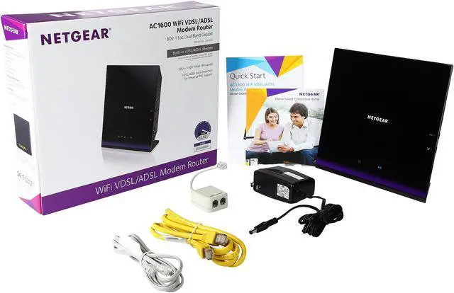 Alt view image 7 of 6 - NETGEAR D6400 AC1600 WiFi VDSL / ADSL Modem Dual Band Gigabit Router