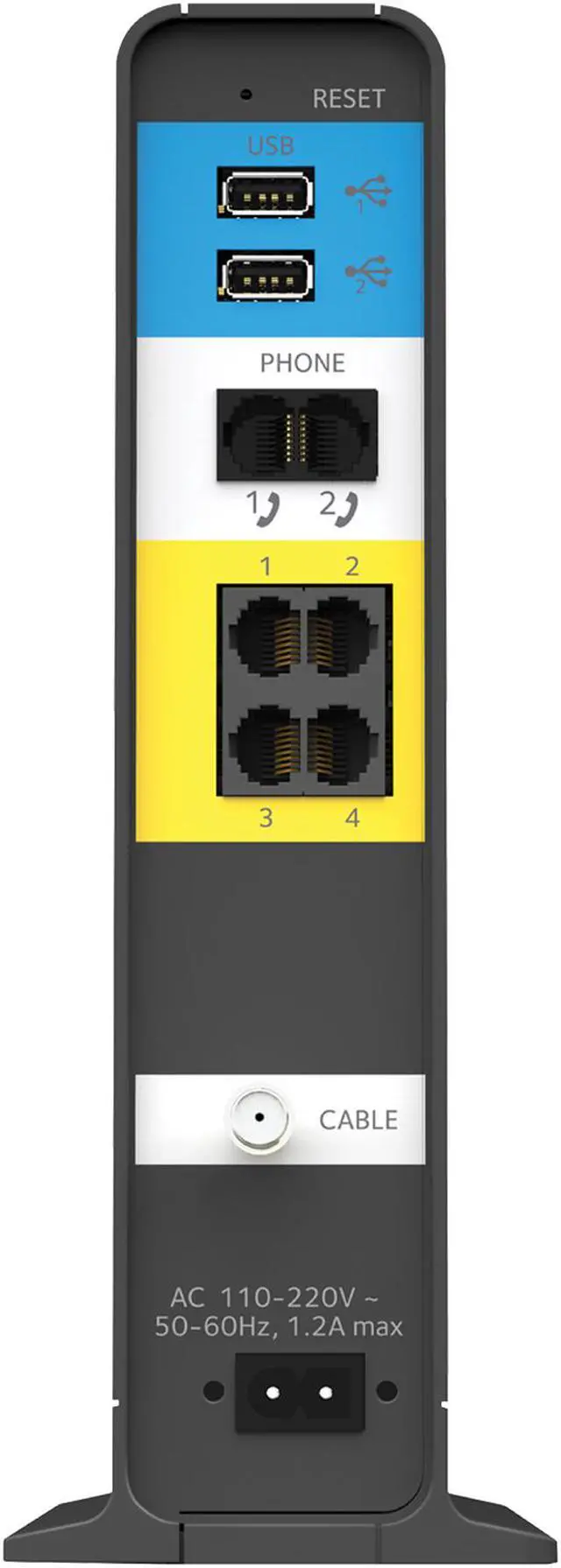 Alt view image 6 of 7 - NETGEAR Nighthawk AC1900 (24x8) DOCSIS 3.0 WiFi Cable Modem Router Combo For XFINITY Internet & Voice Ideal for Xfinity Internet and Voice services (C7100V)