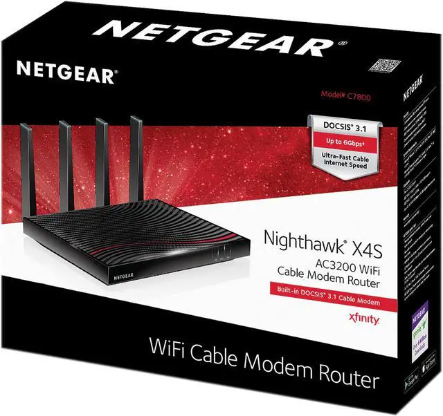 Alt view image 6 of 6 - NETGEAR Nighthawk X4S AC3200 Wi-Fi DOCSIS 3.1 Cable Modem Router (C7800)