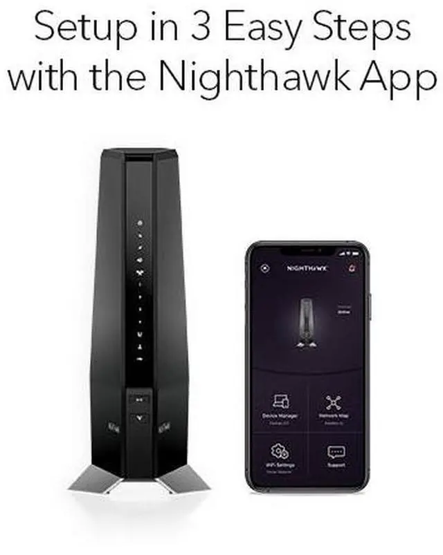 Alt view image 8 of 9 - Netgear Nighthawk DOCSIS 3.1 AX6000 Two-in-One Cable Modem + WiFi Router, 6Gbps, CAX80-100NAS