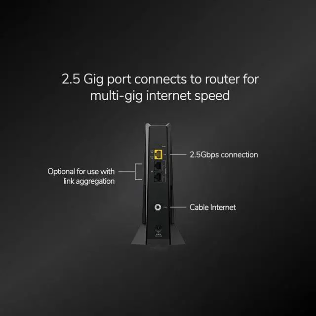 Alt view image 2 of 5 - NETGEAR Nighthawk Mid/high-Split Multi-Gig 2.5Gbps Cable Modem | CM3000