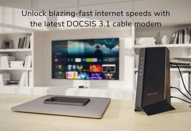 Alt view image 4 of 10 - Netgear Nighthawk CM3000 DOCSIS® 3.1 Mid/High-Split Multi-Gig 2.5Gbps High Speed Internet Cable Modem
