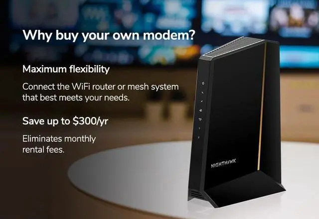 Alt view image 9 of 10 - Netgear Nighthawk CM3000 DOCSIS® 3.1 Mid/High-Split Multi-Gig 2.5Gbps High Speed Internet Cable Modem