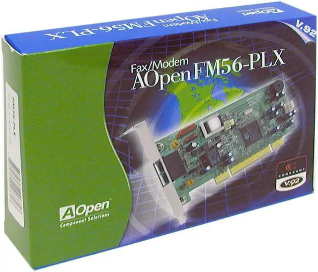 Alt view image 4 of 4 - AOpen FM56-PLX Modem 56Kbps PCI Bus (Plug & Play) V.92 and earlier ITU standards, G III