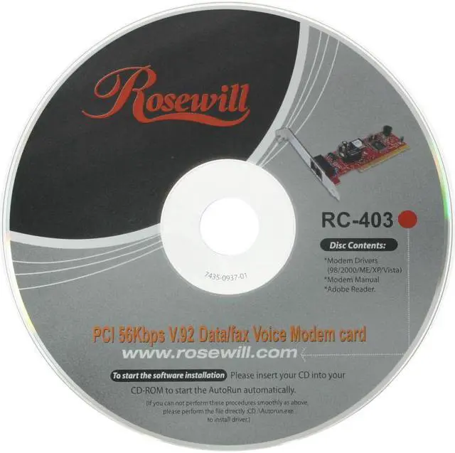 Alt view image 6 of 7 - Rosewill RC-403 Conexant 56Kbps PCI Bus (Plug & Play) Modem - WINDOWS VISTA READY