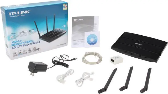 Alt view image 5 of 5 - TP-Link TD-W8970 300Mbps Wireless N Gigabit ADSL2+ Modem Router 4 10/100/1000Mbps RJ45 Ports 2 USB 2.0 Ports ADSL/ADSL2/ADSL2+, IEEE 802.11b/g/n, IEEE 802.3/3u