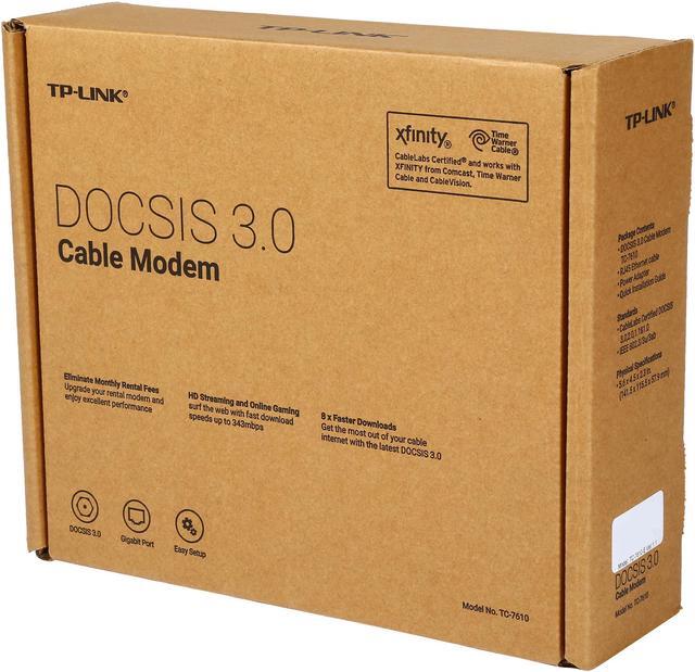Alt view image 5 of 5 - TP-LINK TC-7610-E DOCSIS 3.0 Cable Modem (Easy-open package)