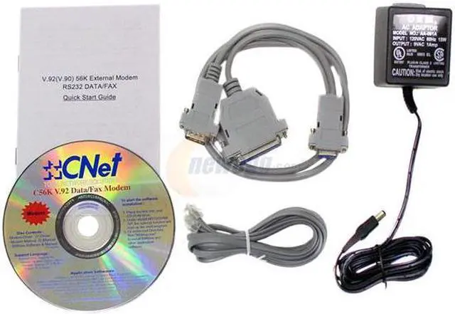 Alt view image 3 of 4 - CNet CN5614XR External Data/Fax Modem 56Kbps RS-232 (Serial Port) V.92 and earlier ITU standards, Bell 103, Bell 212