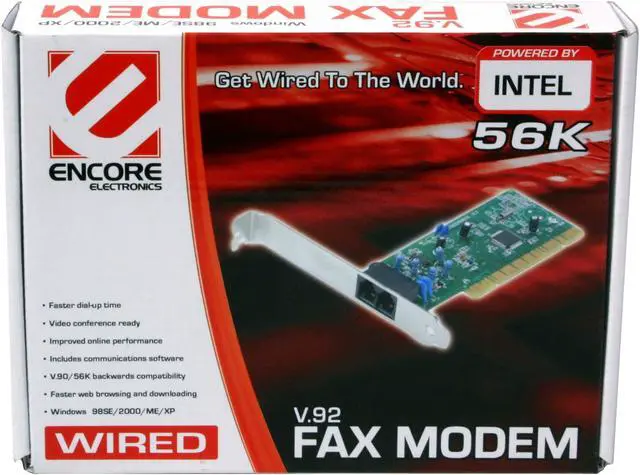 Alt view image 5 of 5 - ENCORE ENF656-ESW-INPR Internal Fax Modem 56Kbps PCI Bus (Plug & Play) V.92 and earlier ITU standards, G III
