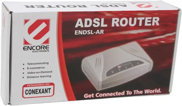 Alt view image 5 of 5 - ENCORE ENDSL-AR ADSL Modem with Single Port Router Maximum downstream rate up to 8 Mbps Maximum upstream rate up to 1 Mbps USB and Ethernet 10/100Base-T Supported ADSL Standards: ANSI T1.413 issue 2 ITU-T G.992.1 (G.dmt) ITU-T G.992.2 (G.li