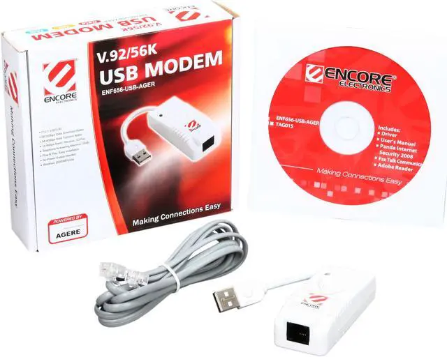 Alt view image 6 of 6 - ENCORE ENF656-USB-AGER Fax/Modem 56Kbps USB V.92 and earlier ITU standards