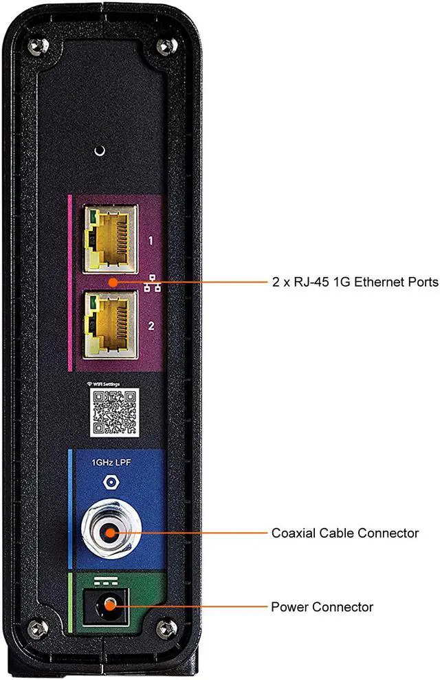 Alt view image 5 of 5 - ARRIS SURFboard SBG10 2-in-1 Cable Modem & AC1600 Dual-Band Wi-Fi Router, DOCSIS 3.0, Max 686 Mbps Speeds, Gigabit Ethernet, Black