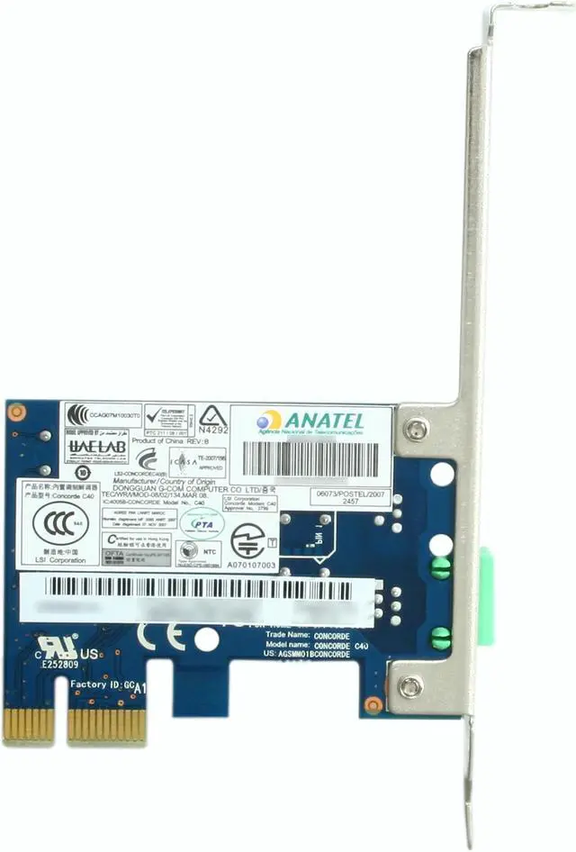 Alt view image 4 of 5 - HP FH970AA International SoftModem 56Kbps PCI Express ITU-T V.90, ITU-T, ITU-T V.34, V.44, V.42, V.42bis21, V.32bis, Bell 212A, and Bell 103