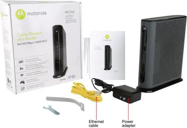 Alt view image 7 of 6 - Motorola MG7315 DOCSIS 3.0 8x4 Cable Modem + N450 Single Band Wi-Fi Gigabit Router, 343 Mbps Maximum - Approved for Comcast Xfinity (Only)