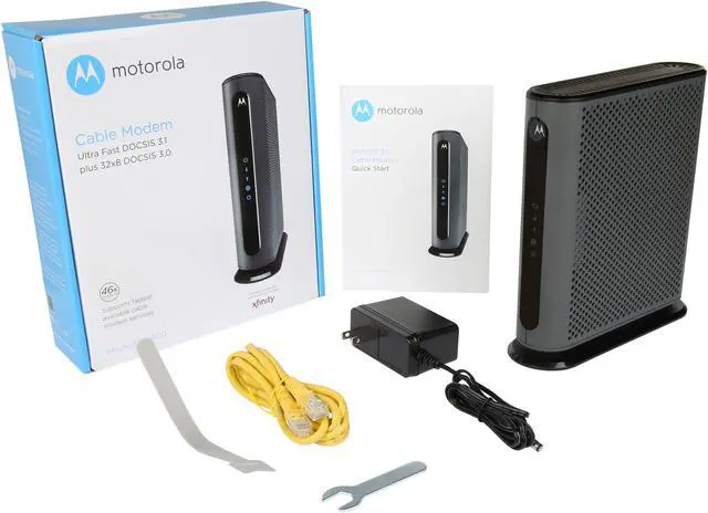Alt view image 5 of 6 - Motorola MB8600 DOCSIS 3.1 Cable Modem - Approved for Comcast Xfinity, Cox, and Charter Spectrum, Supports Cable Plans up to 1000 Mbps | 1 Gbps Ethernet Port
