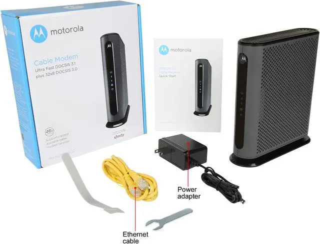 Alt view image 6 of 6 - Motorola MB8600 DOCSIS 3.1 Cable Modem - Approved for Comcast Xfinity, Cox, and Charter Spectrum, Supports Cable Plans up to 1000 Mbps | 1 Gbps Ethernet Port