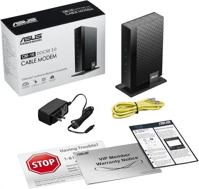 Alt view image 5 of 6 - ASUS CM-16 DOCSIS 3.0 High Speed 16 x 4 Cable Modem, 686 Mbps Download Speed, Xfinity, Spectrum, Cox certified
