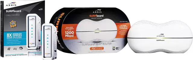 Main image of ARRIS SURFboard SB6141 Cable Modem and ARRIS SBR-AC1200P SURFboard Wi-Fi Router