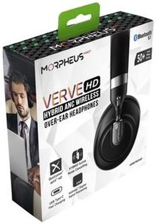 Alt view image 6 of 7 - Morpheus 360 Verve HD Hybrid ANC Wireless Noise Cancelling Headphones - Bluetooth Headset with Microphone (HP9750HD)