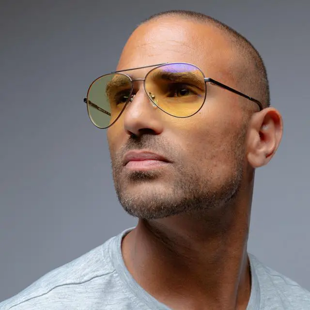 Alt view image 5 of 5 - GUNNAR MAVERICK Computer Glasses Gunmetal Frame (Amber Lens) Tint 65% Blue Light & 100% UV Protection, MAV-05001