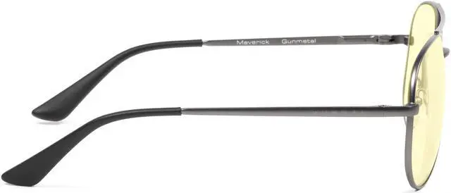 Alt view image 4 of 5 - GUNNAR MAVERICK Computer Glasses Gunmetal Frame (Amber Lens) Tint 65% Blue Light & 100% UV Protection, MAV-05001
