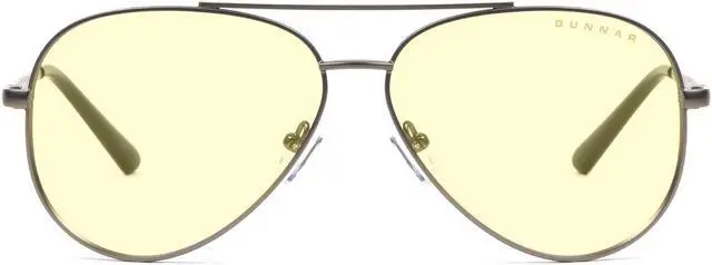 Main image of GUNNAR MAVERICK Computer Glasses Gunmetal Frame (Amber Lens) Tint 65% Blue Light & 100% UV Protection, MAV-05001