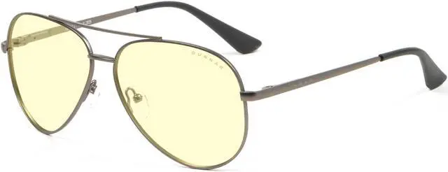 Alt view image 3 of 5 - GUNNAR MAVERICK Computer Glasses Gunmetal Frame (Amber Lens) Tint 65% Blue Light & 100% UV Protection, MAV-05001