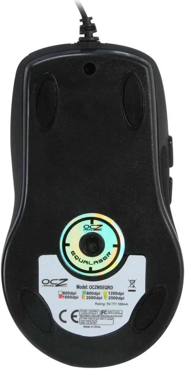 Alt view image 6 of 7 - OCZ Technology OCZMSEQRD Blue 7 Buttons 1 x Wheel USB Laser Gaming Mouse For Desktop