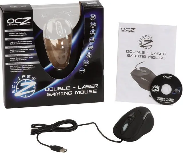Alt view image 7 of 7 - OCZ Technology Eclipse Black USB Wired Laser Gaming Mouse