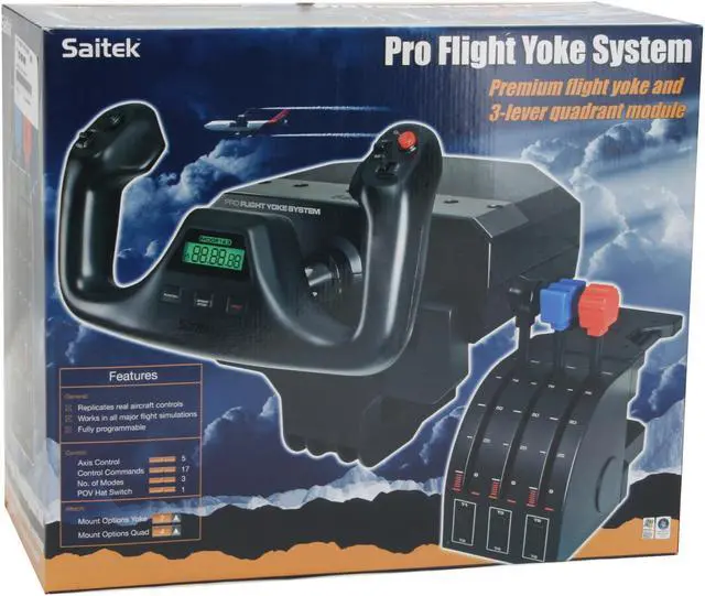 Alt view image 12 of 12 - Saitek Pro Flight Yoke with Three-Lever Throttle (PZ44)
