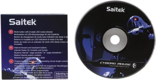 Alt view image 9 of 10 - Saitek Cyborg PM42 5 Buttons 1 x Wheel USB Laser Mouse