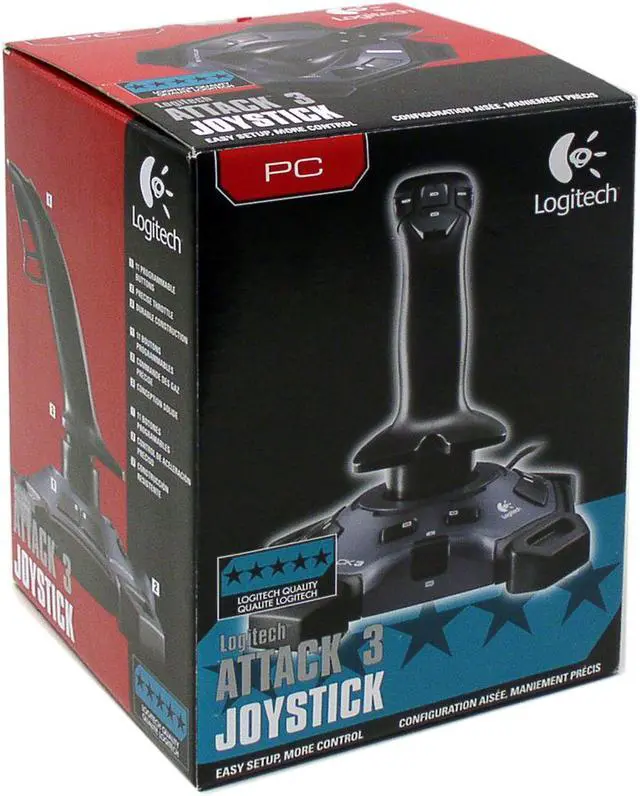 Alt view image 4 of 4 - Logitech 963291-0403 Attack 3 USB Joystick