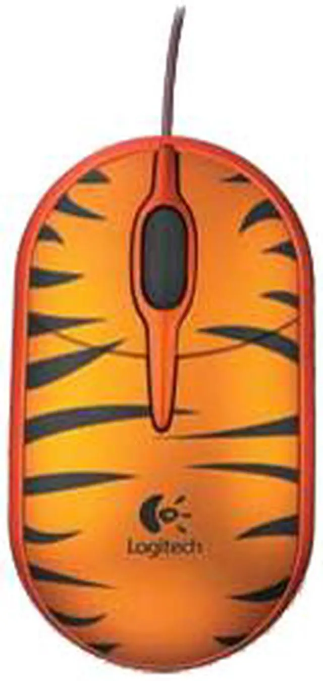 Alt view image 2 of 3 - Logitech Tiger Orange 3 Buttons 1 x Wheel USB Wired Optical Mouse
