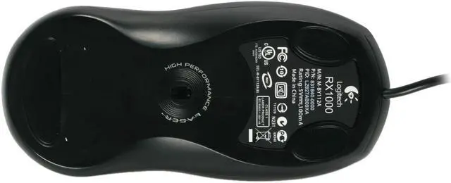Alt view image 6 of 8 - Logitech RX1000 Black/Silver 4 Buttons Tilt Wheel USB Wired Laser Mouse - OEM