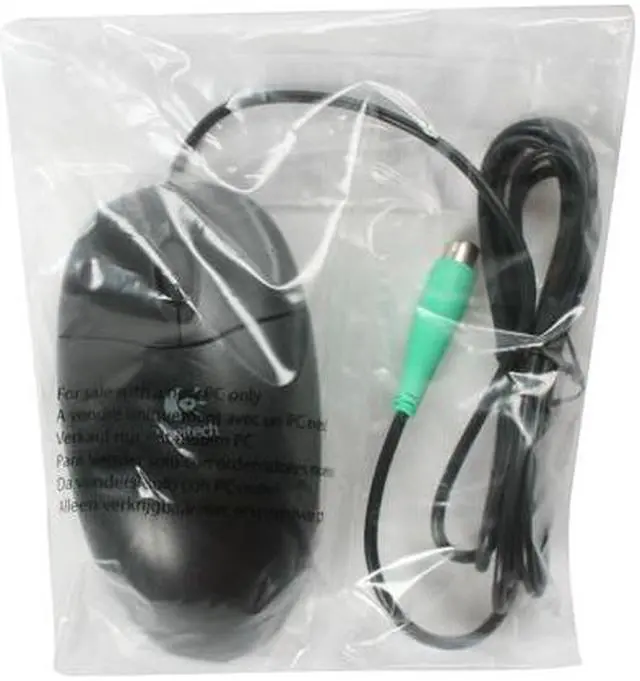 Alt view image 8 of 8 - Logitech SBF-96 Black 3 Buttons 1 x Wheel PS/2 Wired Optical Mouse - OEM