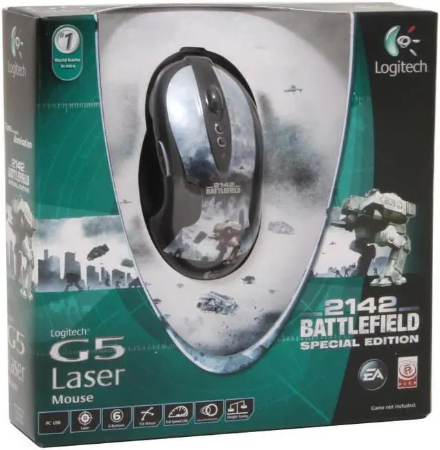 Alt view image 7 of 7 - Logitech 932281-0403 2-Tone 6 Buttons Tilt Wheel USB Wired Laser G5 Mouse - BF 2142 Special Edition