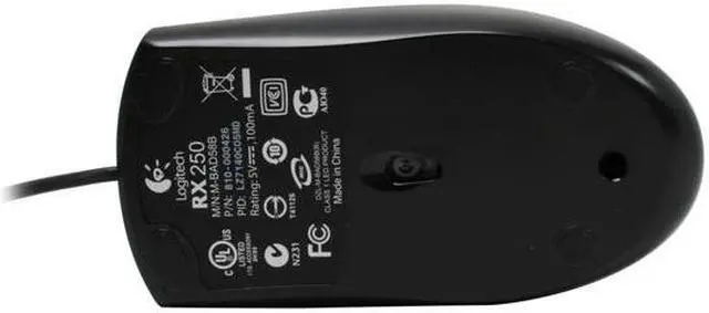 Alt view image 7 of 9 - Logitech RX250 Black 3 Buttons Tilt Wheel USB or PS/2 Wired Optical Mouse