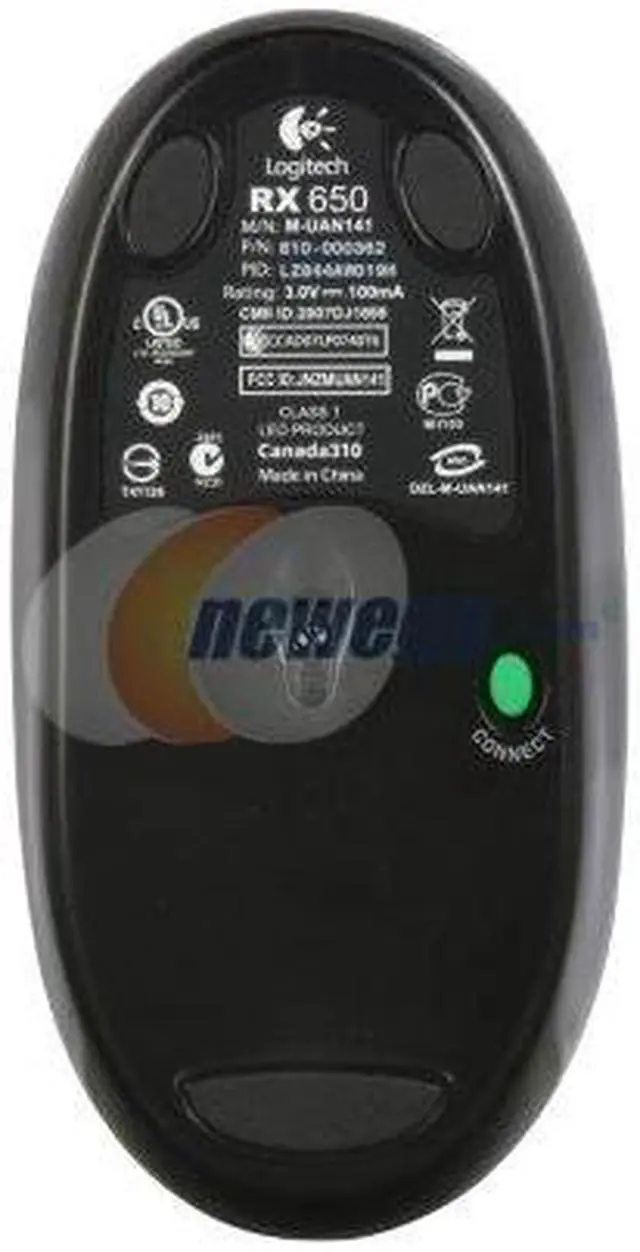Alt view image 5 of 5 - Logitech RX650 Black 3 Buttons Tilt Wheel Cordless Optical Mouse - OEM
